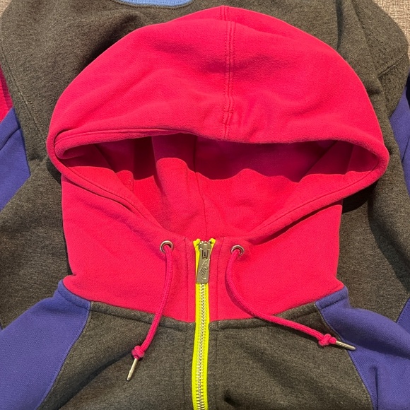 Nike Full Zip Hooded Color Block Hoodie Jacket - Women's Size M - Gray Pink - Picture 9 of 9
